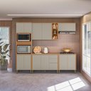 Ver imagem 1 de Cozinha Completa Modulada 5 Peças com Torre Quente e Aéreo Simples Allure Marrom/Jequitibá/Gris Fosco