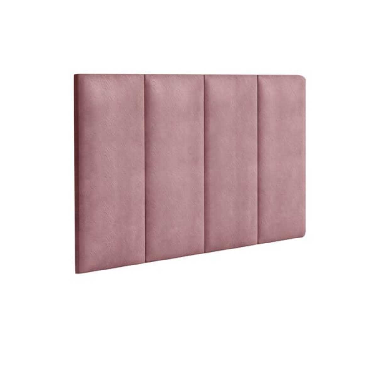 Cabeceira Rosa Veludo Estofada Solteiro 0,90cm Pérola Quarto Decoração Lisa