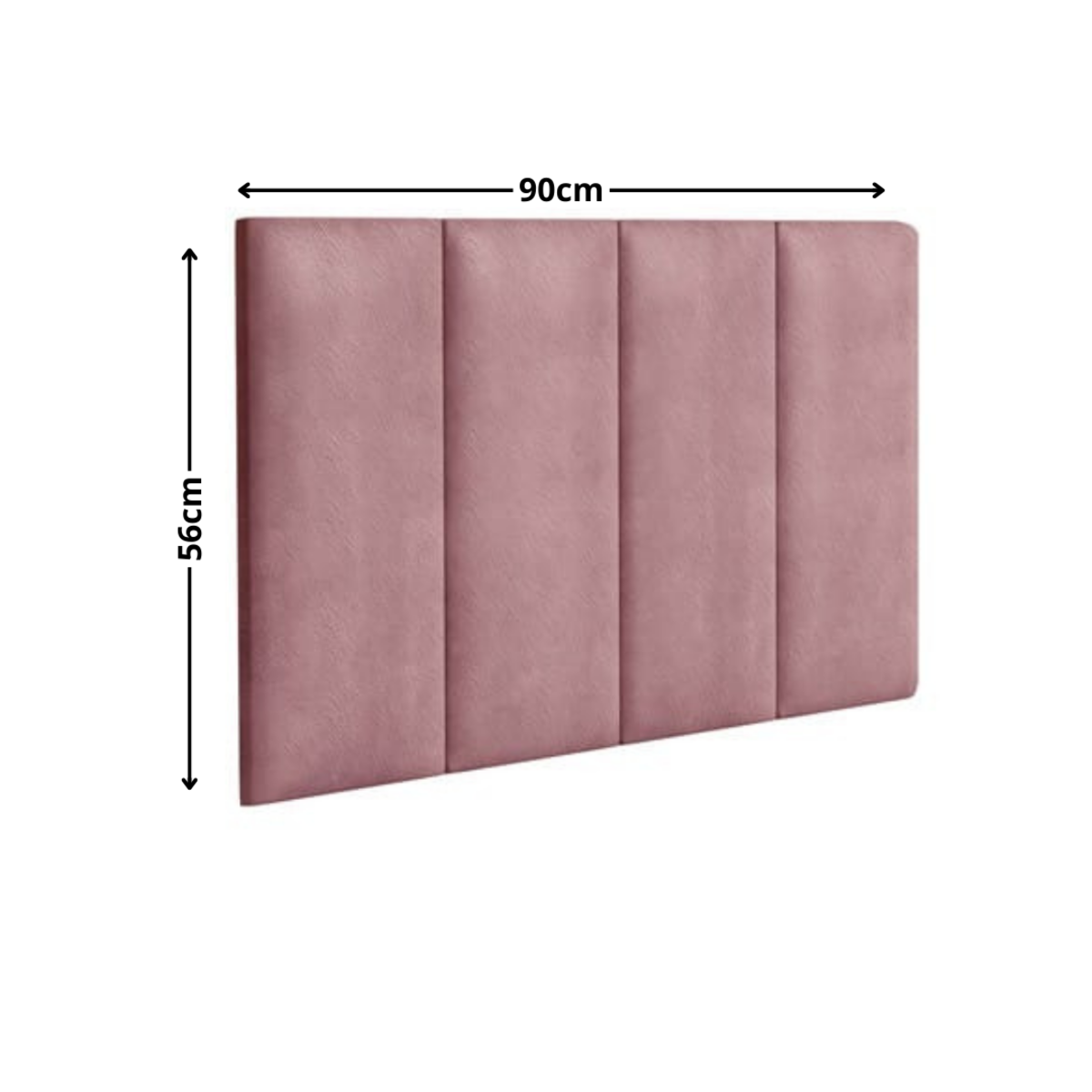 Cabeceira Rosa Veludo Estofada Solteiro 0,90cm Pérola Quarto Decoração Lisa - 4