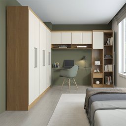 Guarda Roupa Modulado Casal 240/240x218cm Selene 6 Peças Mdp Carvalho Menu - 1