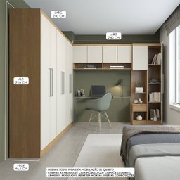 Guarda Roupa Modulado Casal 240/240x218cm Selene 6 Peças Mdp Carvalho Menu - 2