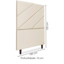 Ver imagem 3 de Cabeceira Solteiro 100 Cm com Frame Cristal Corino Bege Artte