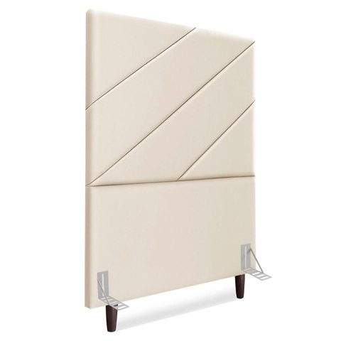 Cabeceira Solteiro 100 Cm com Frame Cristal Corino Bege Artte