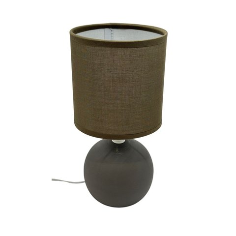Luminária de Mesa Abajur Sfera em Alumínio com Cúpula Marrom 27cm 1e27