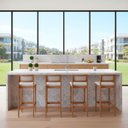 Ver imagem 1 de Kit 4 Banquetas Assento Encosto Estofado em Sintetico Hellen:mel com Sintetico Off White