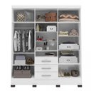 Ver imagem 2 de Guarda-Roupa Casal com Espelho 7 Portas 3 Gavetas Grafite Colibri Móveis