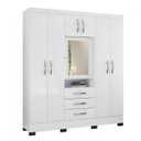 Ver imagem 3 de Guarda-Roupa Casal com Espelho 7 Portas 3 Gavetas Grafite Colibri Móveis