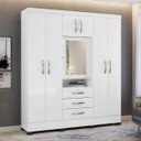 Ver imagem 1 de Guarda-Roupa Casal com Espelho 7 Portas 3 Gavetas Grafite Colibri Móveis