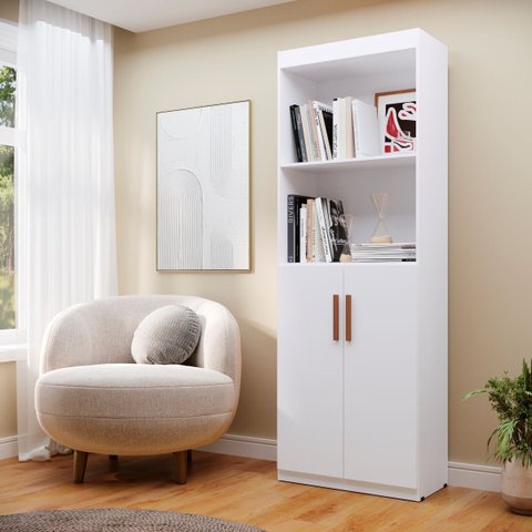 Livreiro Flex Multiuso Horizontal ou Vertical com 2 Portas:branco