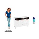 Ver imagem 2 de Balcão de Cozinha de Aço Triplo sem Tampo para Pia 120cm Regina Multimóveis CR6128 Branco/Preto
