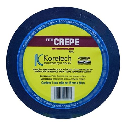 Kit 2 Fitas Crepe Azul Imobiliária 48mm X 50m Koretech - 200298