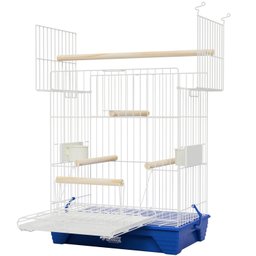 Gaiola Triplex Porta e Teto com Poleiro Calopsita Quatiguá:azul - 1