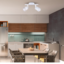 Ver imagem 2 de Luminária de Teto Spot Trilho Direcionável Fokus 2 Lâmpadas E27 Moderno Bivolt Branco