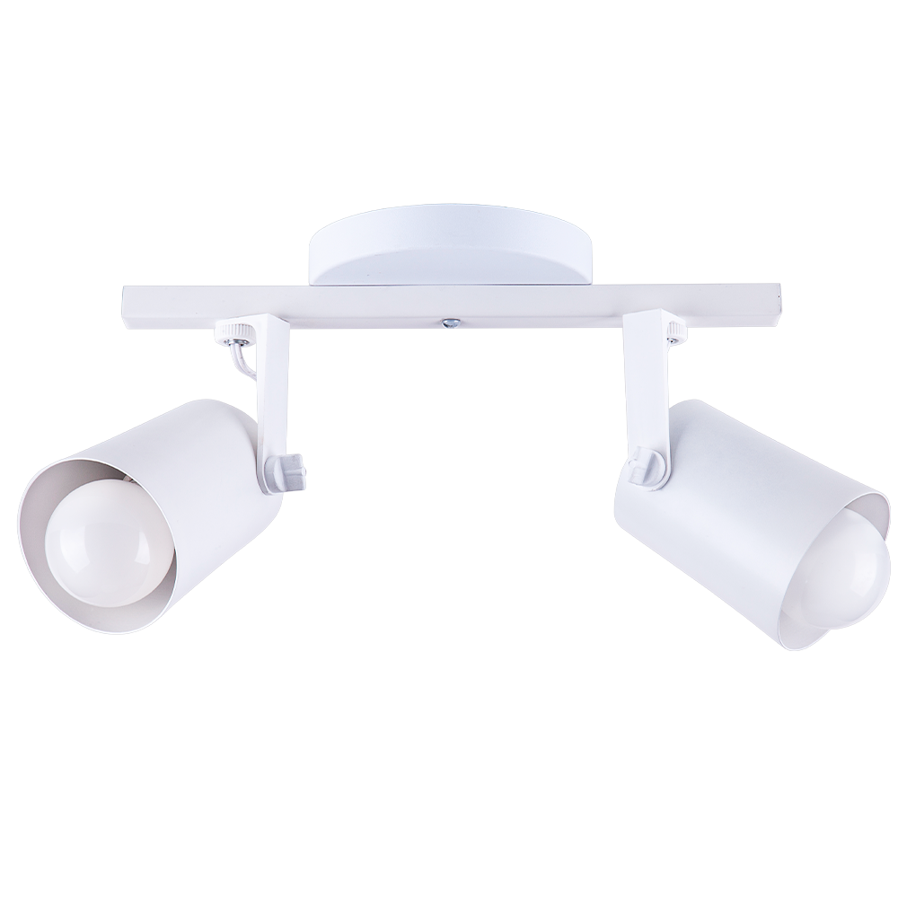 Luminária de Teto Spot Trilho Direcionável Fokus 2 Lâmpadas E27 Moderno Bivolt Branco