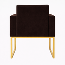Ver imagem 5 de Kit 2 Poltronas para Recepção Lina com Base de Ferro Dourado Resistente Marrom