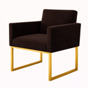 Ver imagem 6 de Kit 2 Poltronas para Recepção Lina com Base de Ferro Dourado Resistente Marrom