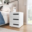 Ver imagem 1 de Mesa de Cabeceira Lisboa com 3 Gavetas 40x54cm Branco 250687
