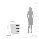 Ver imagem 3 de Mesa de Cabeceira Lisboa com 3 Gavetas 40x54cm Branco 250687