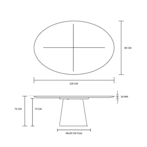 Mesa Cone Oval 120x80 cm Tampo BRANCO Base Freijó - 3