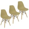 Kit 3 Cadeiras Charles Eames Eiffel Wood Design - Bege - 3