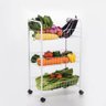 Carrinho Organizador 3 Prateleiras Multiuso Cesto Fruteira Lavanderia Salao Brinquedos Varanda Porta - 2