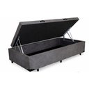 Ver imagem 2 de Base Cama Baú Solteiro Suede (88x188) Reforçada - Cinza