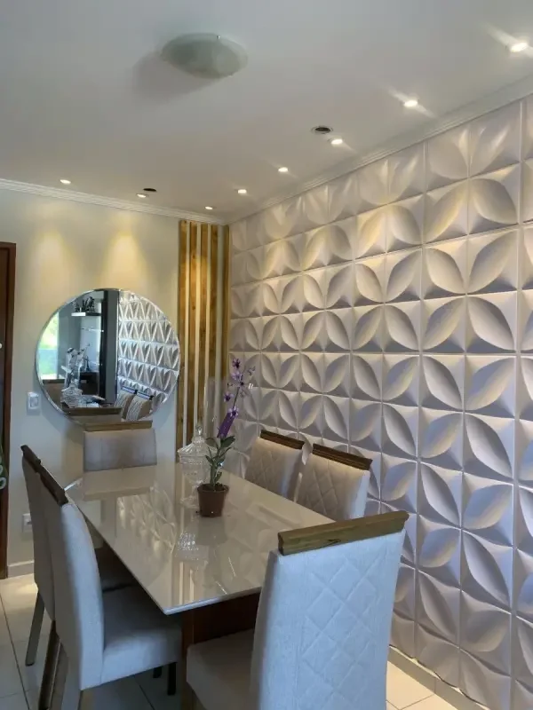 Kit 10 Placas 3D Revestimento De Parede Modelo Iris  50X50 - 4