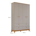 Ver imagem 4 de Guarda Roupa Infantil Biscoito 4 Portas e 4 Gavetas Fendi/nature - Permóbili Baby