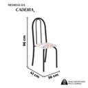 Ver imagem 3 de Kit 4 Cadeiras Tubular 96x36x41 cm Iris B Preto/Botanic Bege