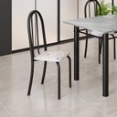 Ver imagem 2 de Kit 4 Cadeiras Tubular 96x36x41 cm Iris B Preto/Botanic Bege