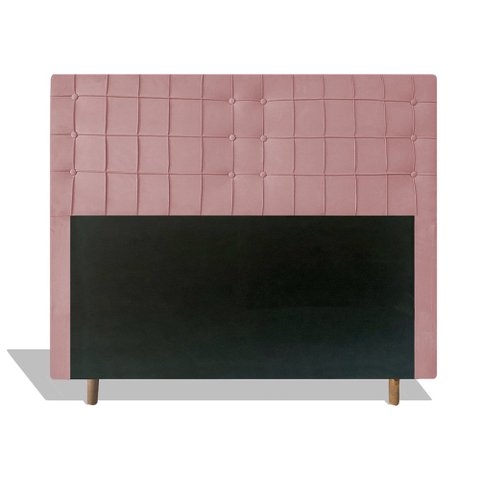 Cabeceira Estofada Paris 195 cm Para Cama Box Quarto King Size MV Estofados Veludo Rose