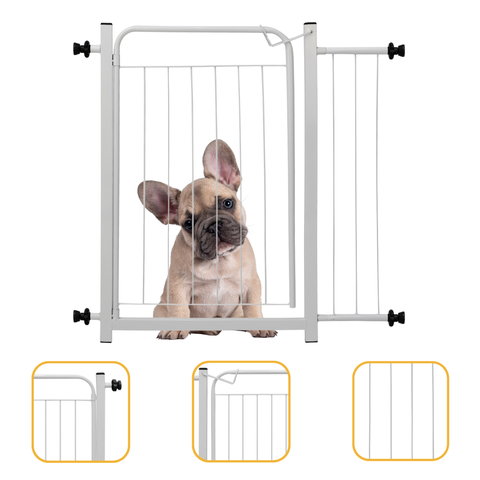 Portão Pet Branco Proteção Criança Bebê Cachorro Cão com Extensor 15cm Itagold