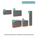 Ver imagem 5 de Armário de Cozinha Completa com Balcão Milla Life Carraro Nogal com Cinza Titânio