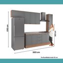 Ver imagem 2 de Armário de Cozinha Completa com Balcão Milla Life Carraro Nogal com Cinza Titânio