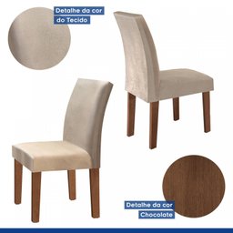 Conjunto Sala de Jantar Mesa Tampo Vidro Madri 4 Cadeiras Espanha Espresso Móveis - 9