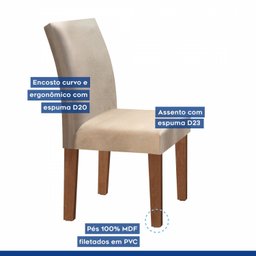 Conjunto Sala de Jantar Mesa Tampo Vidro Madri 4 Cadeiras Espanha Espresso Móveis - 8