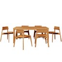 Ver imagem 2 de Mesa de Jantar 6 Lugares 180cm com 06 Cadeiras Madeira Maciça Dunia F06 Rústico Claro - Lyam Decor
