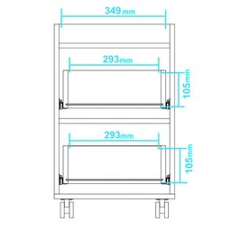 Gaveteiro 2 gavetas BBN 27 - BRV Móveis - 4