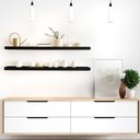 Ver imagem 2 de Prateleira Retangular (Selo Fsc) 60 x 25 cm Preta com Suporte Invisível Bemfixa