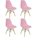 Ver imagem 3 de Kit 4 Cadeiras Charles Eames Eiffel Wood Design - Rosa