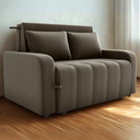 Ver imagem 2 de Sofa Cama 2 Lugares 138 Cm Amora Veludo Maserati Marrom Milani Store