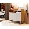Buffet Aparador Balcão Sala Jantar Estar Wind Retro 3 Portas:nature/off White - 2