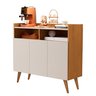 Buffet Aparador Balcão Sala Jantar Estar Wind Retro 3 Portas:nature/off White - 1