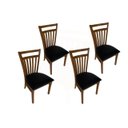 Ver imagem 1 de 4 Cadeiras de Jantar Madeira Maciça Estofado Preto Larissa