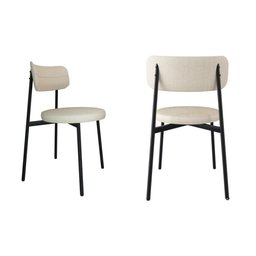2 Unidades Cadeira Kyta Fixa C-4 Pés 50 X 44,7 X 83,8 Cm. Corriente Areia Corriente Areia - 1