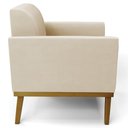 Ver imagem 6 de Poltrona Decorativa Base Madeira Castanho Maressa Suede Bege - Ibiza