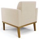 Ver imagem 5 de Poltrona Decorativa Base Madeira Castanho Maressa Suede Bege - Ibiza