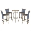 Ver imagem 1 de Mesa Bistro e 4 Banquetas Roma Fendi Corda Náutica 11 Prata