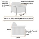 Ver imagem 6 de Conjunto de Sofá Perry 2 Lugares Fixo 162cm Cinza Claro Linho