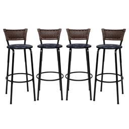 Kit 4 Banquetas para Cozinha Banco Alto Junco Argila Balcão Ilha Bancada Bares Piscina Área Gourmet - 1